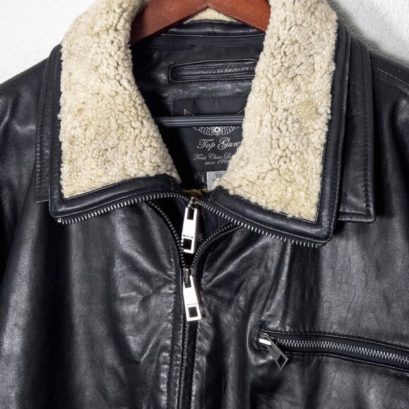 Top Gun Men’s Leather Bomber Jacket Heritage Vintage 80s Retro Aviator Sz 3XL - Picture 3 of 14